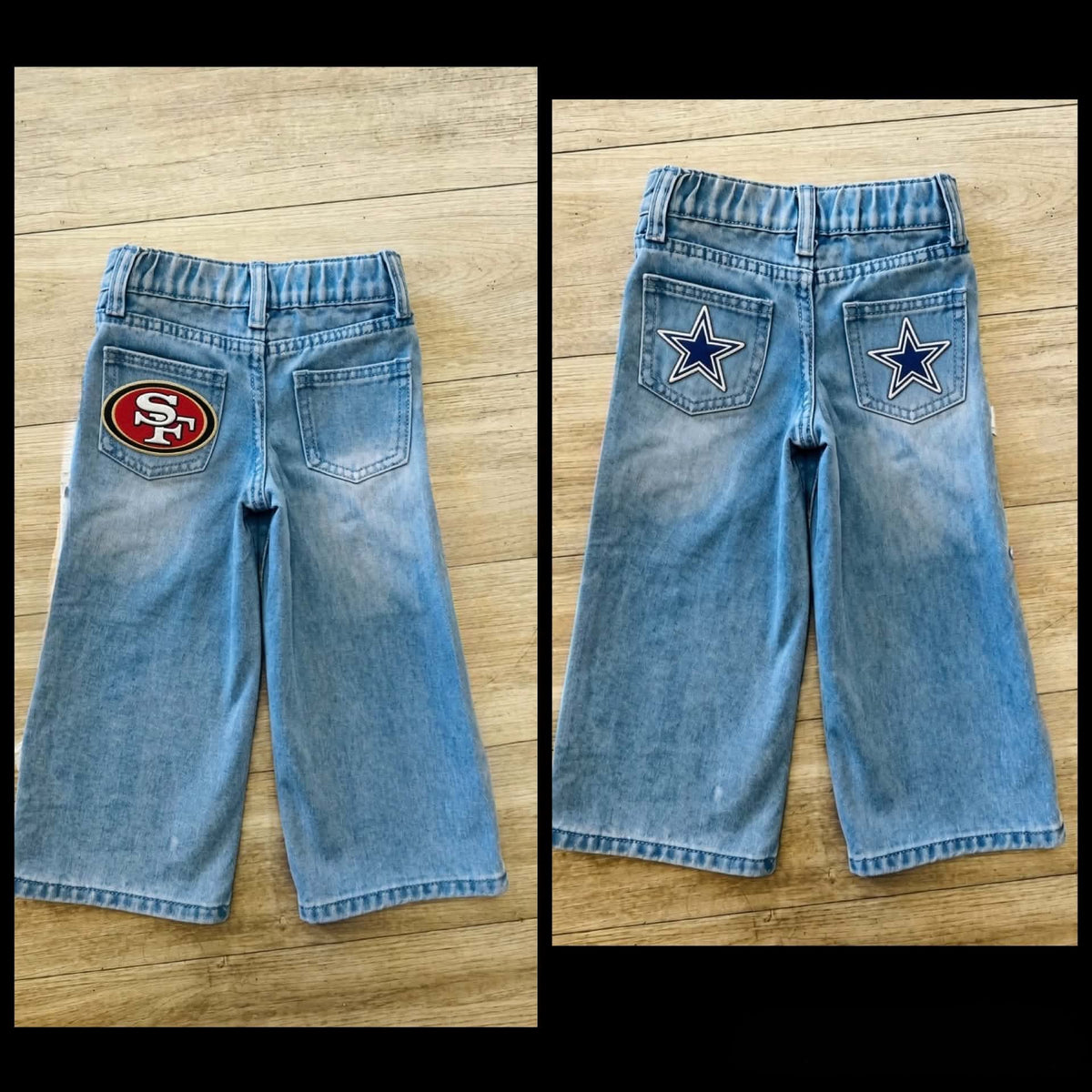 Custom Kids’ Embroidered Football Team Jeans