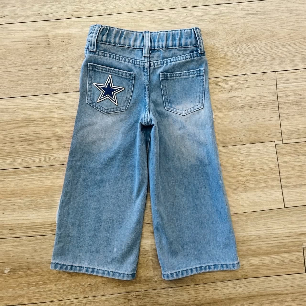 Custom Kids’ Football Team Jeans with Embroidered Pockets