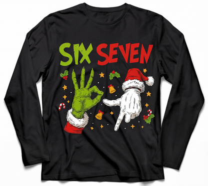 6'7 Grinch & Santa Long Sleeve shirt