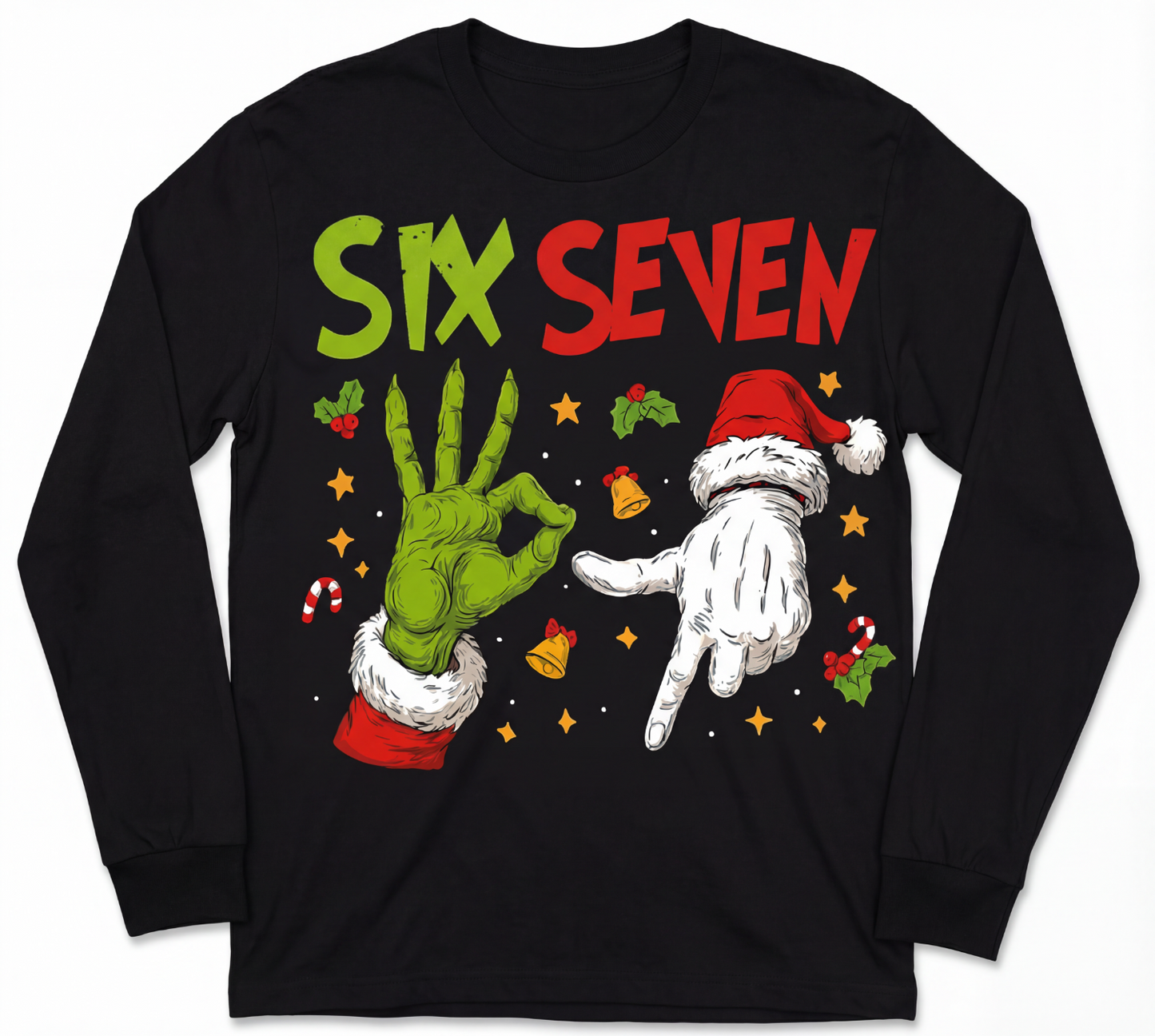 6'7 Grinch & Santa Long Sleeve shirt