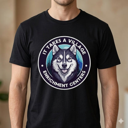 ITAV Enrichment Centers black T-shirt front mockup